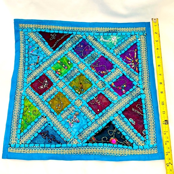 Pillow Cover~Sequins & Beads / New / Square Shape - Picture 8 of 10